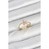 Pirinç Gold Renk Pembe Kelebek Kadın Yüzük