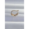 Pirinç Gold Renk Zirkon Taş Kaplama Earcuff Küpe