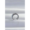 Pirinç Gümüş Renk İncili Baget Taşlı Earcuff Küpe
