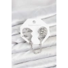 Pirinç Gümüş Renk Sarmal Model Zincir Bağlantılı Ear Cuff Küpe Seti