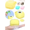 Şampuan Hazneli Kedi Köpek  Duş Fırçası 11 cm Sarı