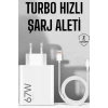 Şarj Aleti 67W Hızlı Şarj Turbo TypeC Uyumlu Şarj Adaptörü Kablosu