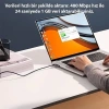 Şeffaf Uçlu iPhone 45w Usb Hızlı ve Dayanıklı Şarj ve Data Işıklı Örgü Kablo 1 Metre (  )