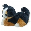 Sesli Peluş Yatan Köpek 25 cm - Siyah Kahve - 1 ADET