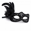 Siyah Tüylü B Maskesi Kadın Parti Aksesuarı