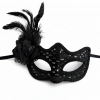 Siyah Tüylü B Maskesi Kadın Parti Aksesuarı