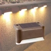 Solar Güneş Enerjili Şarj Edilen Köşebent Merdiven Veranda Bahçe Yolu Led Lamba Işık 4 Adet (  )