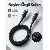 Telefon ve Tablet İçin Type C to Type C Örgülü Şarj Kablosu