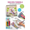 Unicorn Mandala - 6 Renk Keçeli Kalem ve 75 Adet Çıkartma Hediyeli 3+