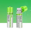 Usb ile Şarj Olabilen 2 li 1450 mah Lityum Şarjlı Kalem Pil (  )