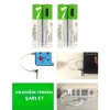 Usb TypeC ile Şarjolabilen 4 Adet AAA 1.5V Lityum Şarjlı Kalem Pil 750 mAH Uzun Ömürlü (  )