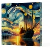 Van Gogh 2 Gemi - Çizgisiz Yan Boyamalı Defter