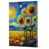 Van Gogh 4 - Ayçiçekleri Çizgili Yan Boyamalı Defter