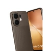 Vivo V60 5g Auto Fus Karbon Kapak - Kahverengi