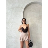 Vnlu fırfırlı şort bej s24683