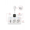 Vtn-503 Akım Korumalı Duvar Tipi Priz 2x Usb 2x Priz Typce 20w