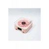 Wes Nostalji Plak Görünümlü Bluetooth Hoparlör 3d Ses Daası Retro Müzik Plak Pembe