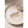Yıldız Zirkon Taşlı Gold Renk Pirinç Set Küpe
