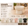Yüksek Altlıklı Oval Seramik  Su Kabı 250 ml Çeşitli Renklerde