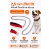 Zincir Köpek Gezdirme Kayışı Dalı Çelik & Ergonomik Tutma Saplı 2,5 mm-120 cm Kırmızı