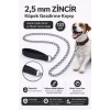 Zincir Köpek Gezdirme Kayışı Dalı Çelik & Ergonomik Tutma Saplı 2,5 mm-120 cm Siyah