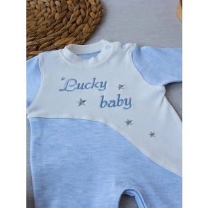 0-3 3-6 Ay Lucky Turk Nakışlı Es Çizgi Boy Şapkalı Erkek Bebek Tulumu Mi