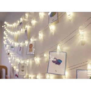 10lu Led Işıklı Fotoğraf Mandalları (  )