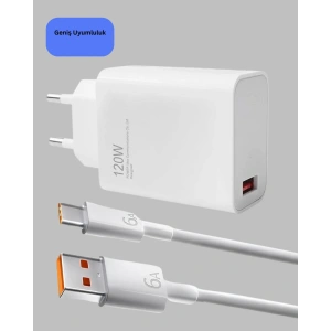 120 Watt Type C Şarj Başlığı Poco X3 X4 X5 Pro Uyumlu