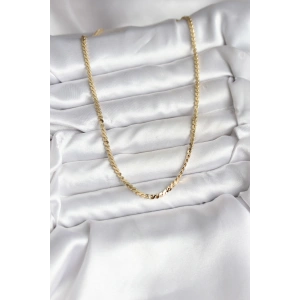14K Gold Renk Kaplama Ezme Yılan Zincir Model CM Kadın Kolye
