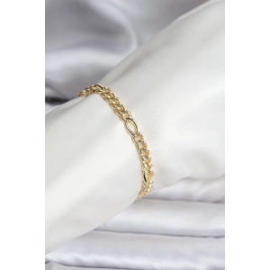 14K Gold Renk Kaplama Lazerli Zincir Model CM Kadın Bileklik