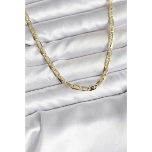 14K Gold Renk Kaplama Plaka Ezme Model Zincirli CM Kadın Kolye