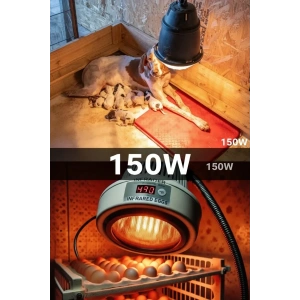 150W Kızılötesi (infrared) Isıtıcılı Hayvan Isıtma ve Kuluçka Lambası (Kırmızı Işık) E27 (Kalın Duy) (  )