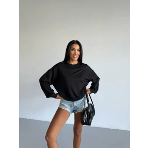 2 iplik bisiklet yaka sweat siyah