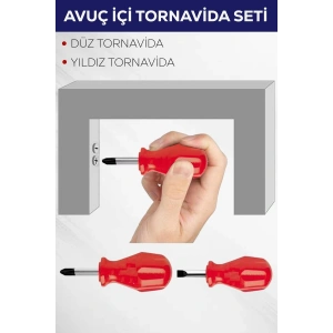 2li Avuç Içi Tornavida Seti Düz Yıldız