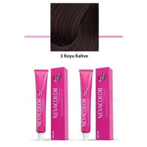 2 Li Set Premium 3 Koyu Kahve  Kalıcı Krem Saç Boyası 2 X 50 G Tüp (74)