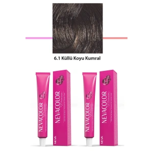 2 Li Set Premium 6.1 Küllü Koyu Kumral  Kalıcı Krem Saç Boyası 2 X 50 G Tüp (74)