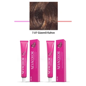 2 Li Set Premium 7.07 Gizemli Kahve  Kalıcı Krem Saç Boyası 2 X 50 G Tüp (74)