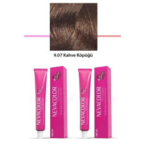 2 Li Set Premium 9.07 Kahve Köpüğü  Kalıcı Krem Saç Boyası 2 X 50 G Tüp (74)