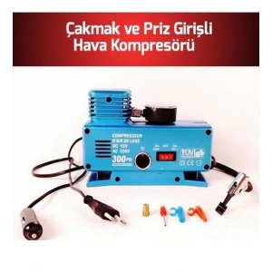 220 Volt12 Volt 250 Psi Geniş Uygulama Yelpazesi Kompresör Lastik Hava Şişirme Oto Pompası (  )