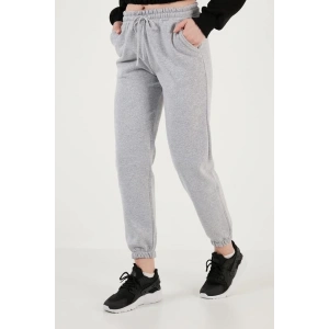 3 iplik şardonlu paça lastikli eşofman gri