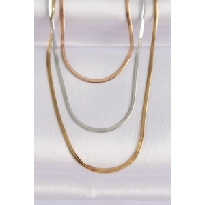 316L Çelik 3 Renkli İtalyan Zincir Çoklu Kolye