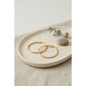 316L Çelik Gold Renk 36 mm Halka Küpe