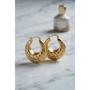316L Çelik Gold Renk Bohem Halka Model Küpe