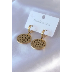 316L Çelik Gold Renk Lotus Model Kadın Küpe