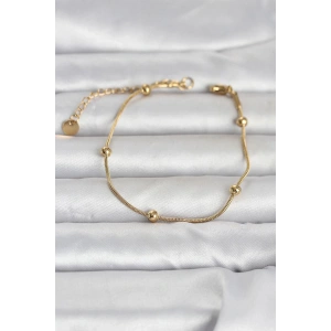 316L Çelik Gold Renk Top Zincirli Kadın Bileklik