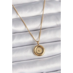 316L Çelik Gold Renk Zincir Gold Altın Model Kadın Kolye