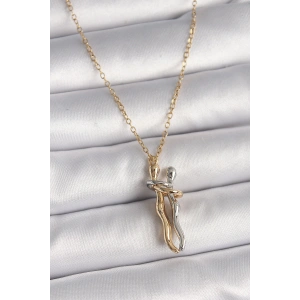 316L Çelik Gold Renk Zincir Renkli Sarılma Model Kadın Kolye