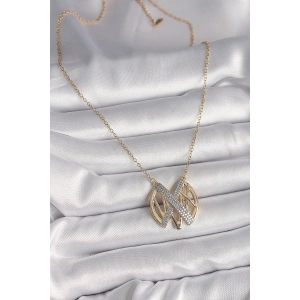 316L Çelik Gold Renk Zirkon Taşlı Vintage Model Kadın Kolye