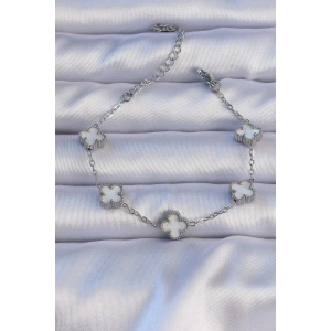 316L Çelik Gümüş Renk Sedefli Baby Boy Yonca Model Bileklik