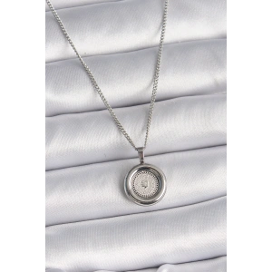 316L Çelik Gümüş Renk Zincir Gümüş Renk Altın Model Kadın Kolye